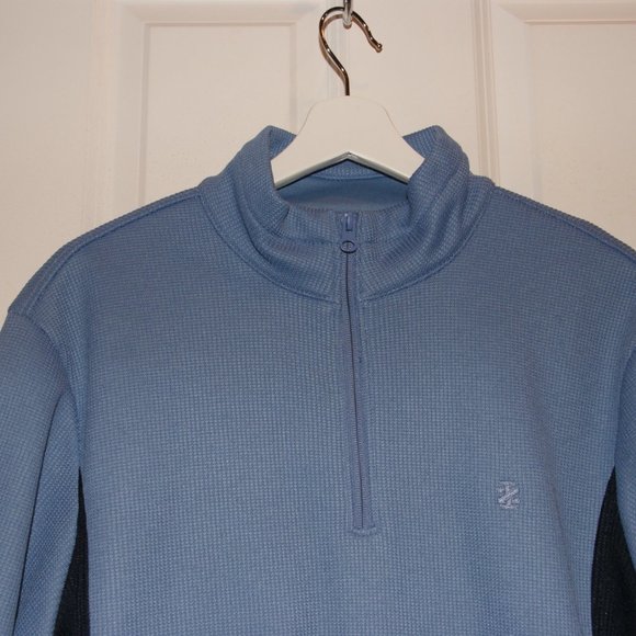 IZOD Mens Blue 1/4 Zip Fleece Lined Pullover M NEW - Picture 2 of 8